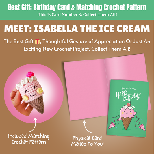 Birthday Card & Ice Cream Crochet Pattern