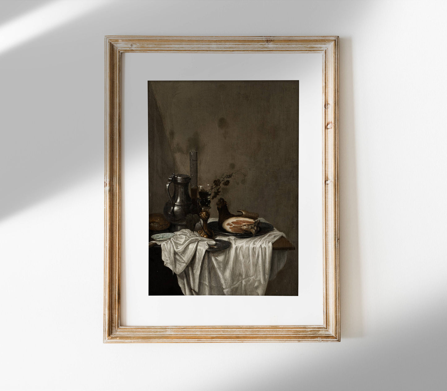 Vintage Still Life Painting | Muted Kitchen Table Print S210