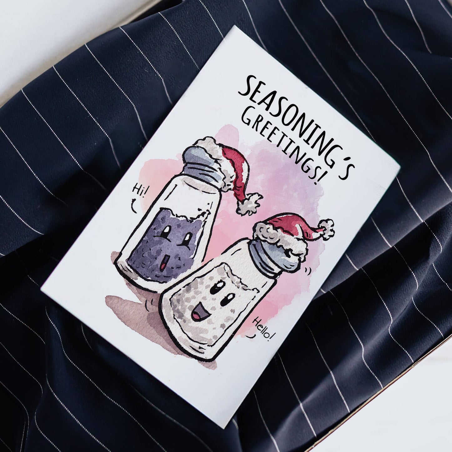 "Seasoning's Greetings" - Cute, Chef, Foodie Christmas Card