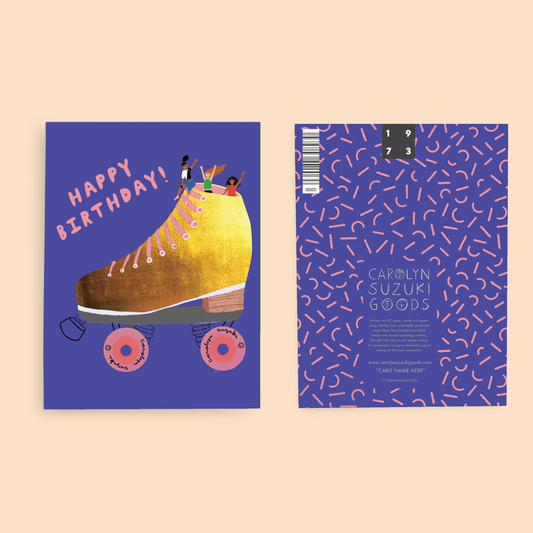 GOLDEN SKATER - Birthday Card