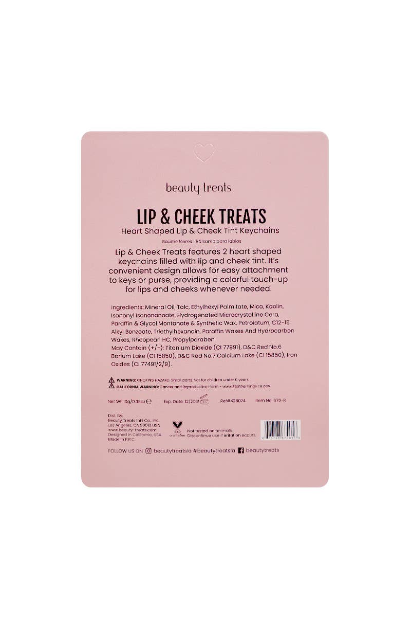Heart Lip & Cheek Tint Keychains