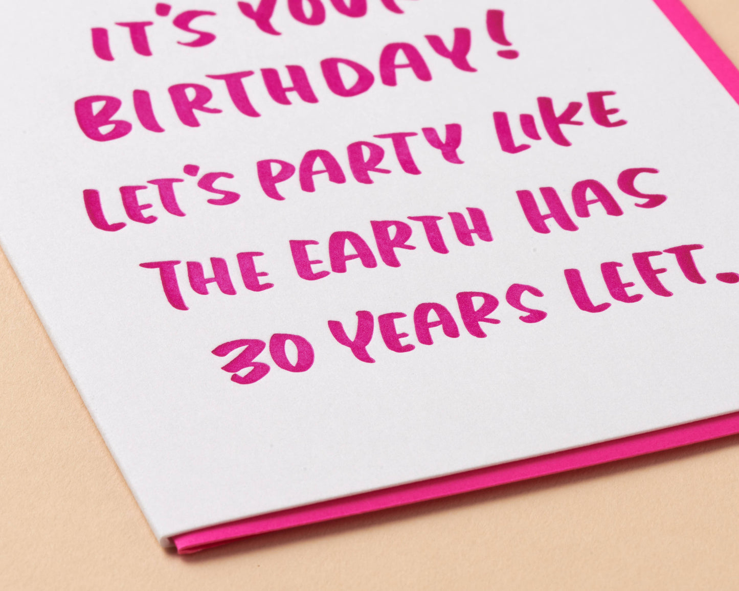 Thirty Years Birthday Letterpress Greeting Card