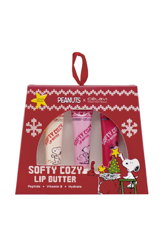 Celavi P46271H Peanuts Holiday Soft Cozy Lip Butter Set