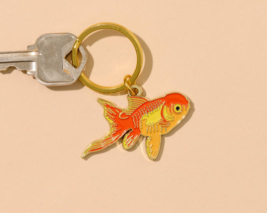 Koi Goldfish Enamel Keychain - Valentines Day Gift Mothers Day - Bag Charm