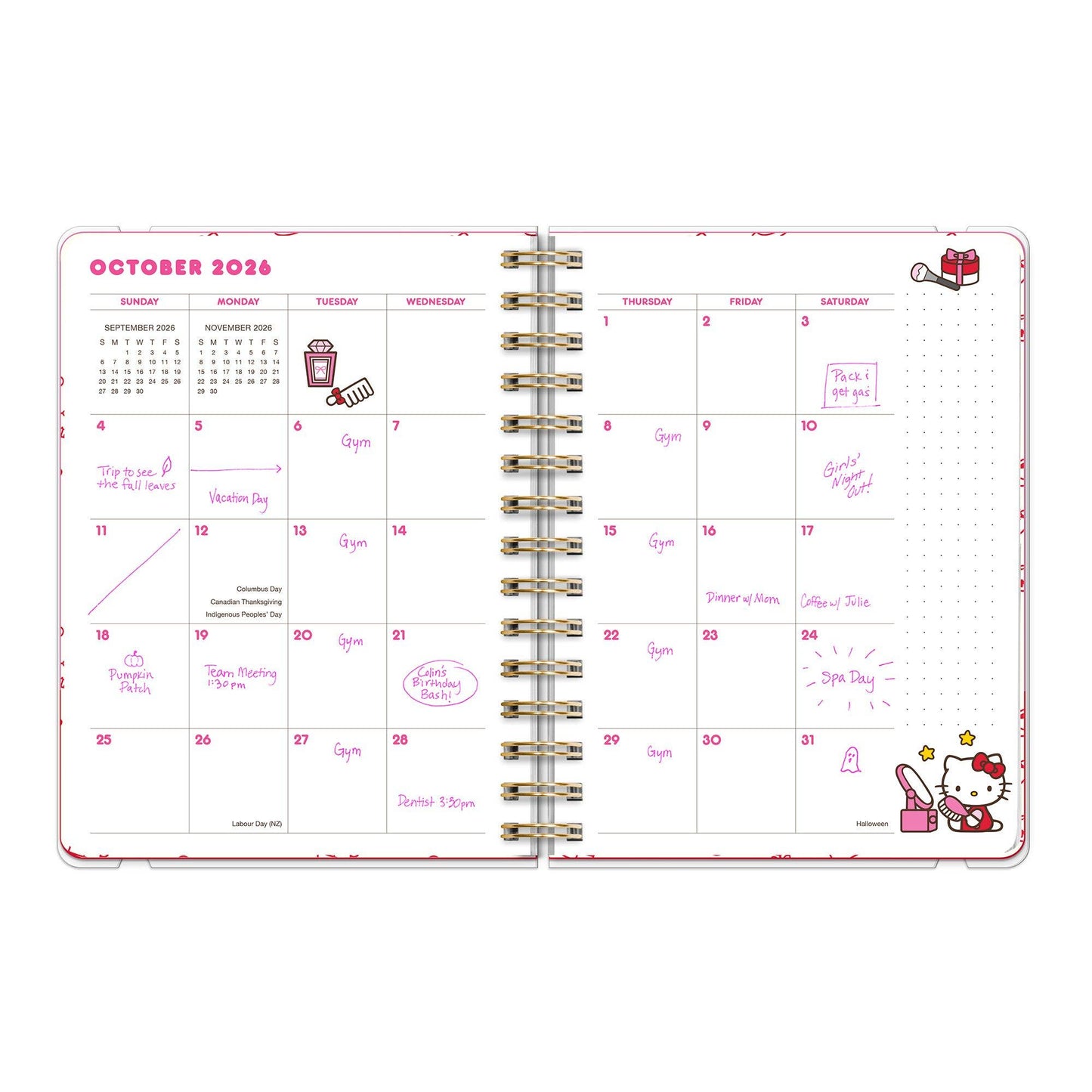 2026 Hello Kitty Playful Pink Deluxe Compact Flexi Planner