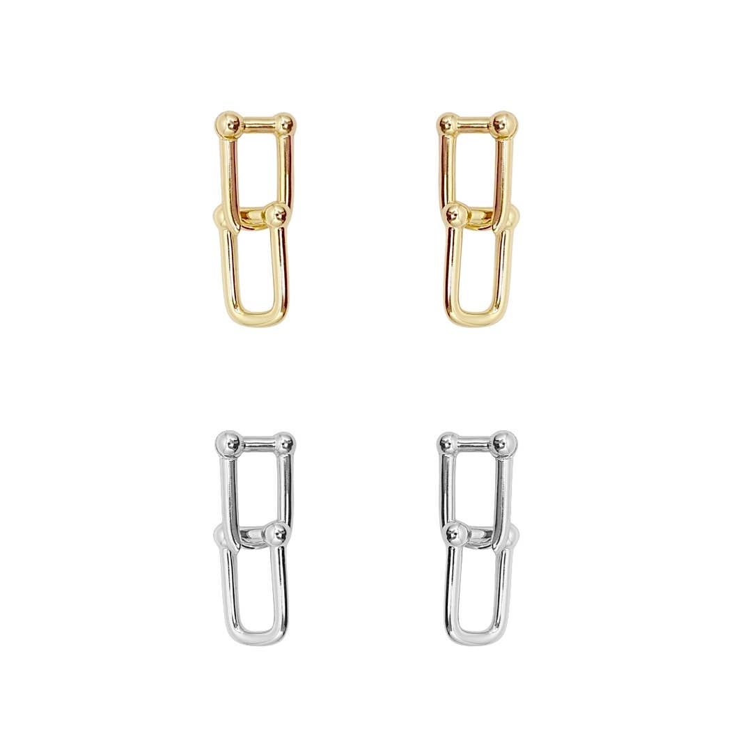 Short U Link Chain Earrings