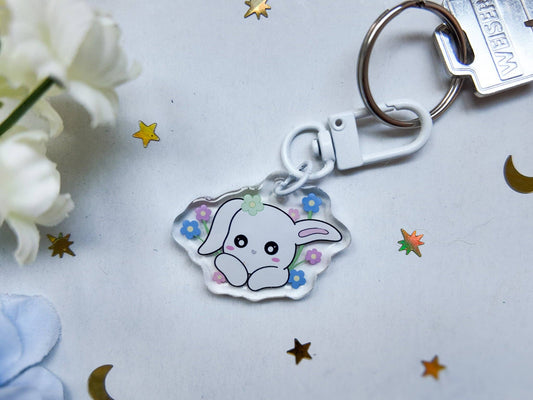 Flower Bunny Key Charm