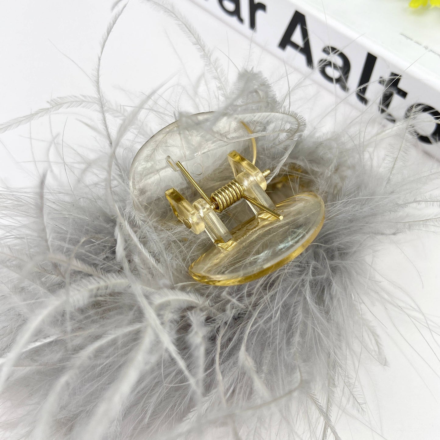 Elegant Ostrich Hair Clip