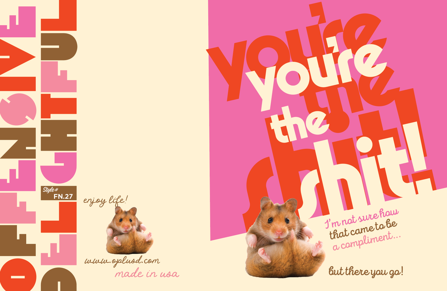 YOU'reTHE SHIT! hamster thank you card