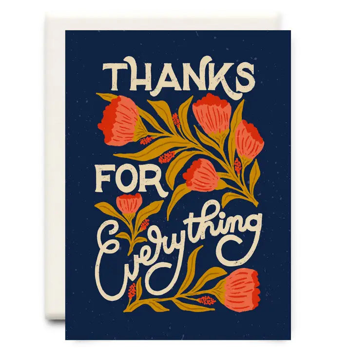 Thanks For Everything Navy | Thank You Greeting Card