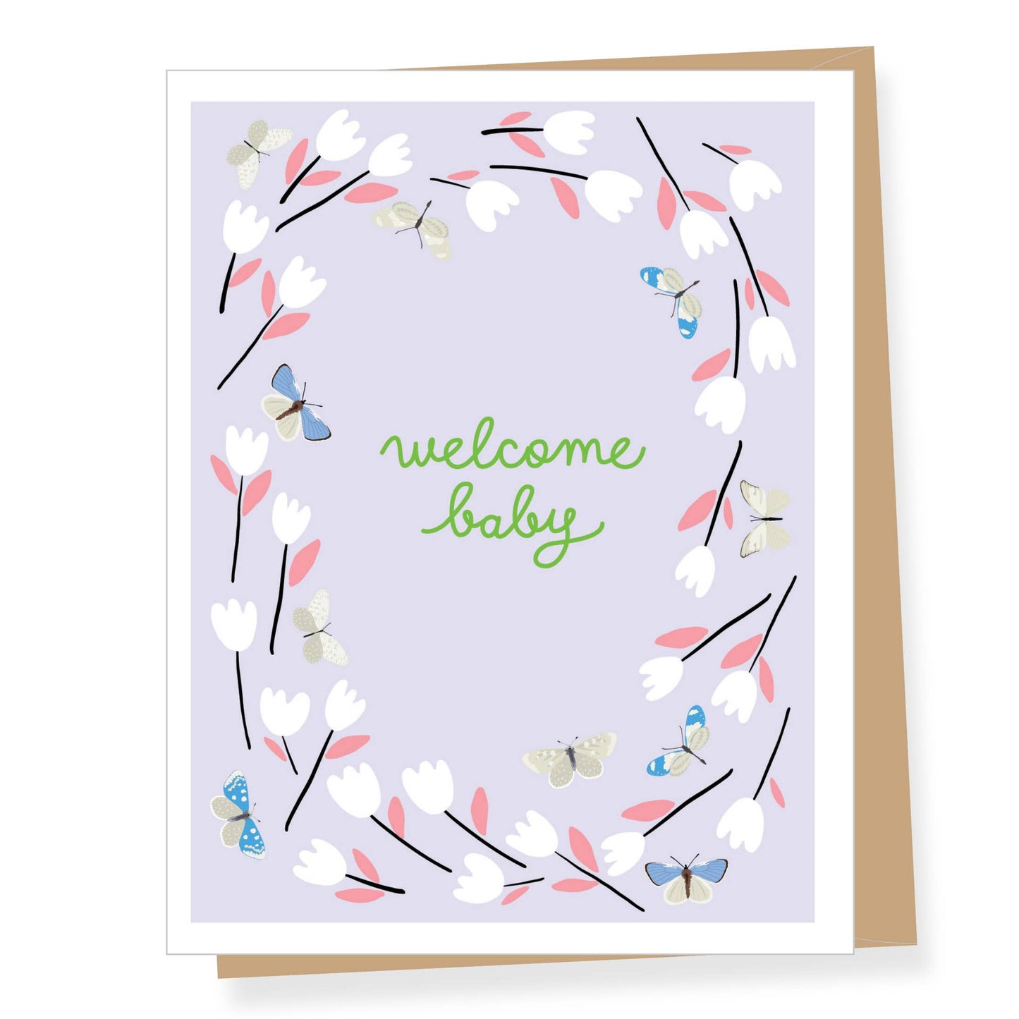 Welcom Baby Tulips New Baby Greeting Card