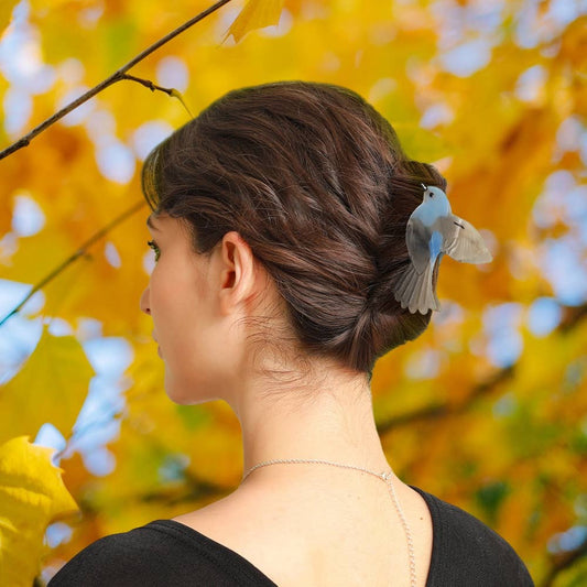 Blue Bird Hair Claw Clip