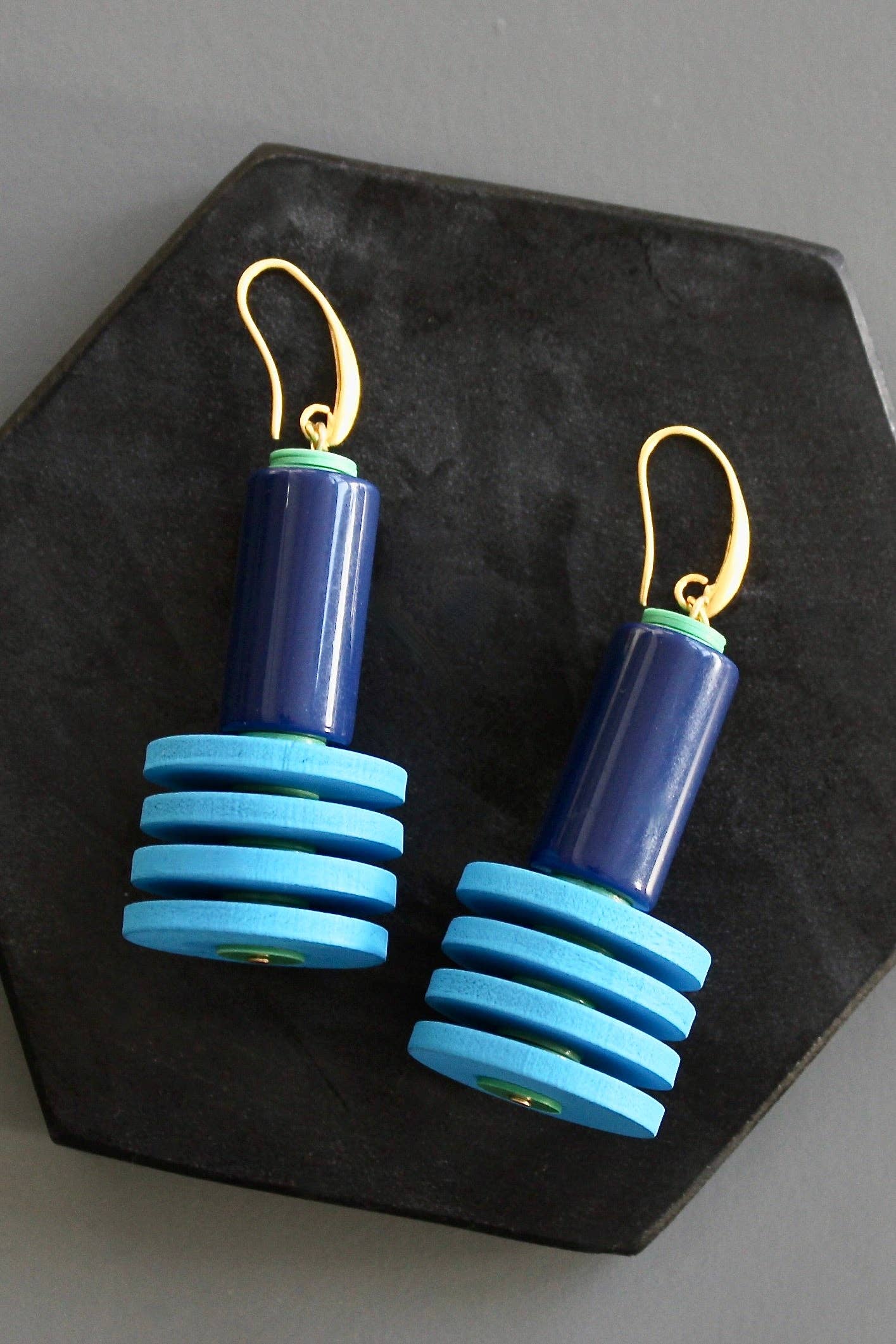 KYLE42 geometric capri blue earrings