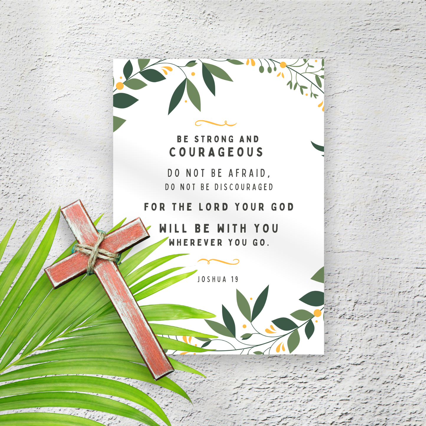 Religious Bible Quote Greeting Card (Strong and Couragesous)