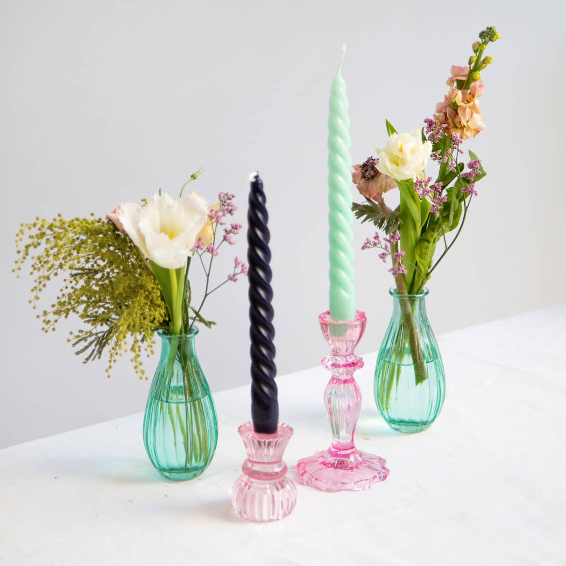 Small Glass Candle Holders Assorted Colour