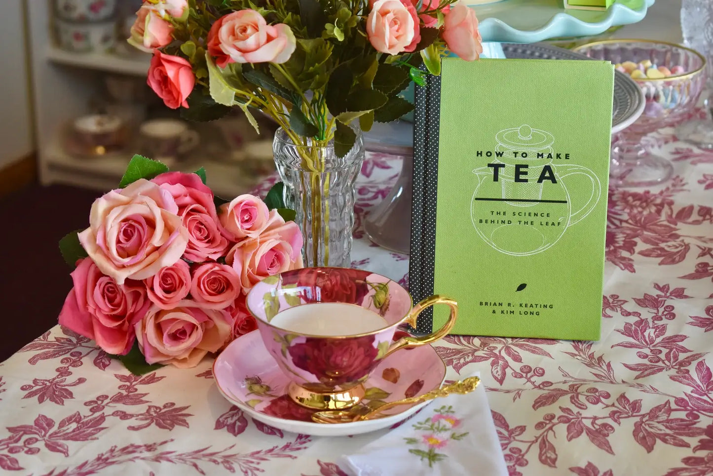 English Garden Red Roses, Teacup and Saucer Valentines