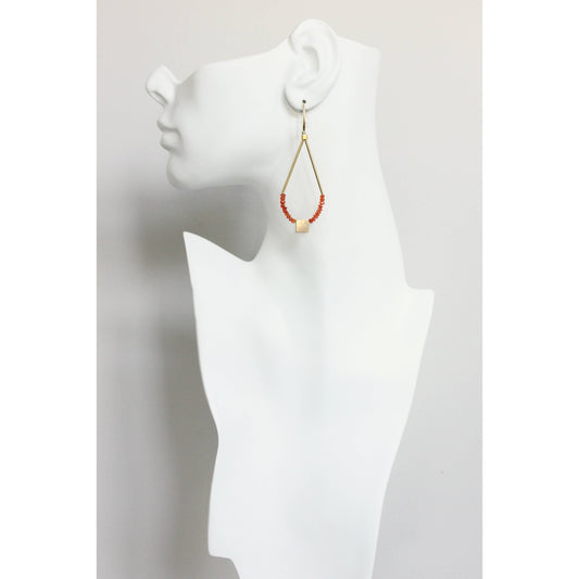 FERE90 Faceted carnelian earrings