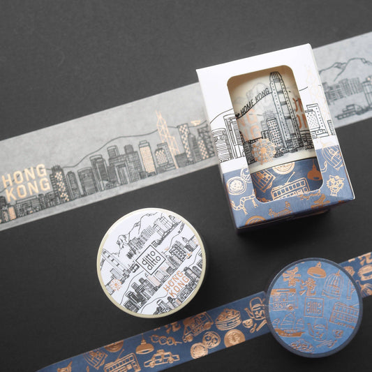 Hong kong pattern + skyline washi tape gift set