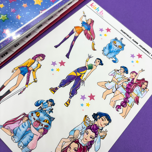 Huntrix| KPop| Demon Hunters |Journal| Sticker Sheet