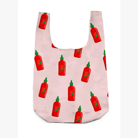2-in-1 Bag Charm & Reusable Shopper Bag - "Hot Sauce" Bottle