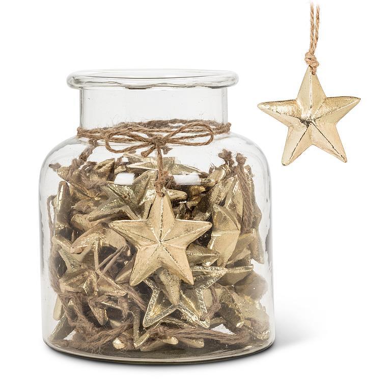Simply Star Ornament in Jar Gold 3"