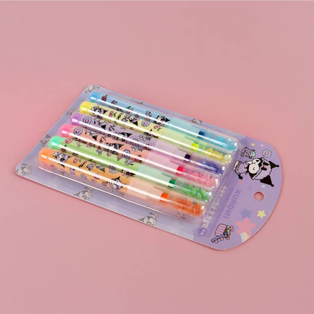 Sanrio Star Shape Highlighter with Spangle Cap 6PCS set