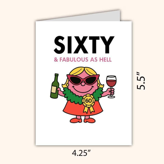 60TH BIRTHDAY CARD - Funny Prosecco Card for Women