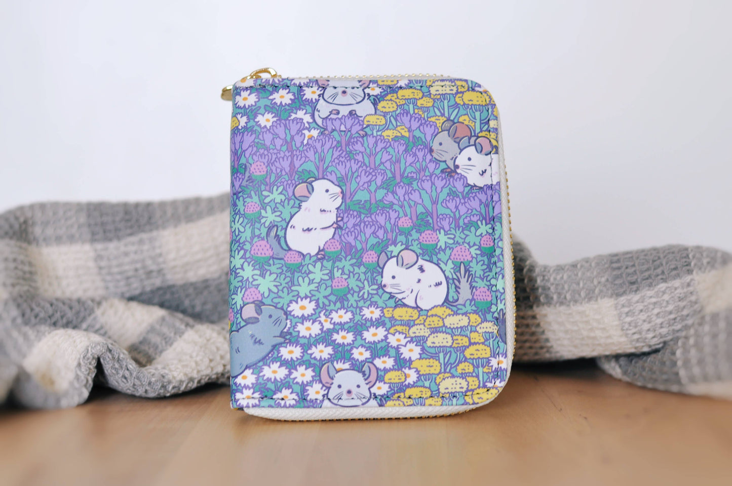 Chinchilla Pattern Zipper Wallet featuring Noristudio Chinch