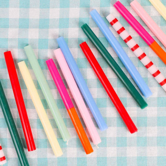 Red & White Taper Candles