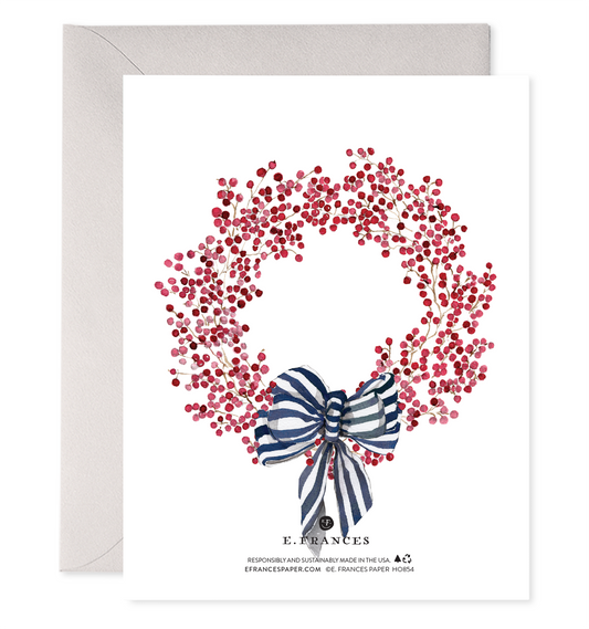 Red Berry Wreath | Joy Christmas Cards