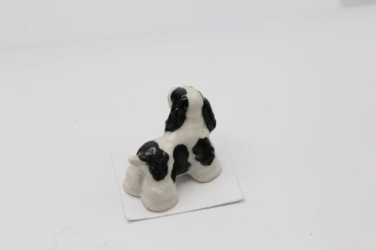 Checkers Cocker Spaniel Porcelain Decorative Figurine