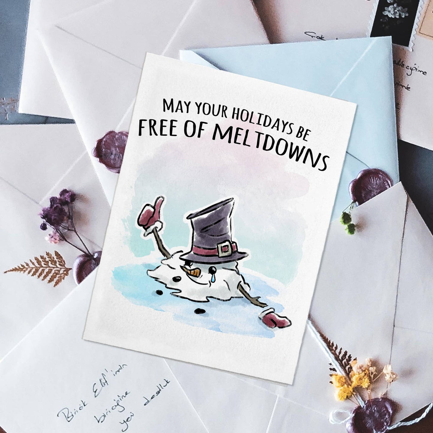 "Free of Meltdowns" - Funny Christmas Card for Moms Millenia