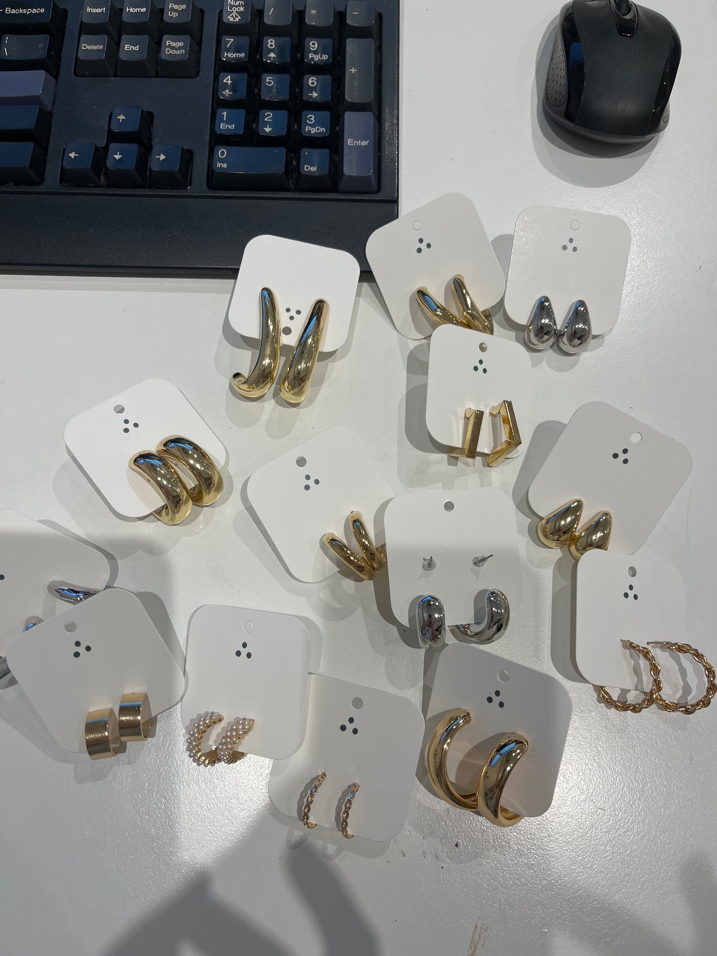 Assorted gold & silver hoops