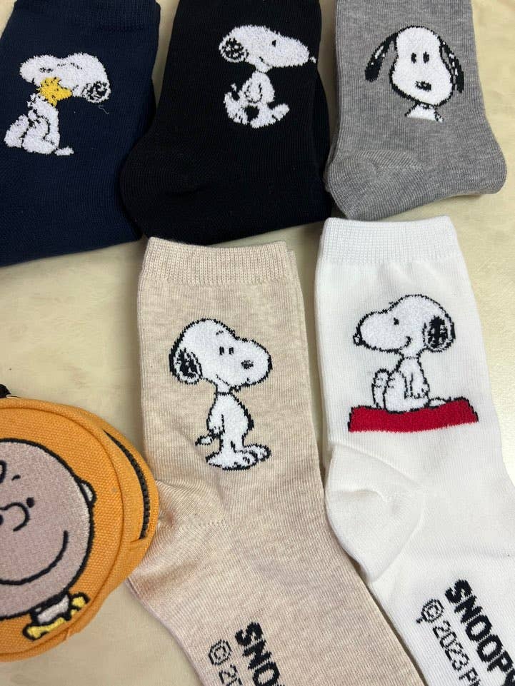Peanuts 3D Snoopy Ankle Mid Calf Socks-Cotton ultra Soft