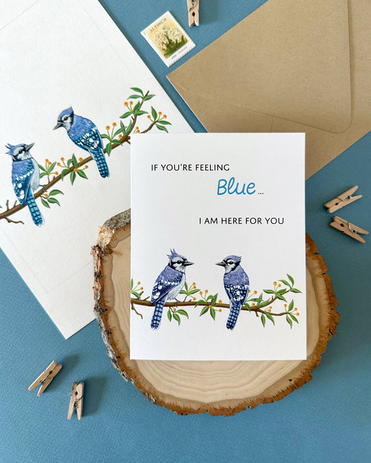 Blue Jay Bird Sympathy Card