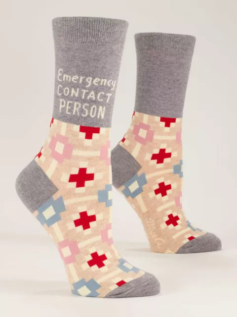 Emergency Contact Crew Socks