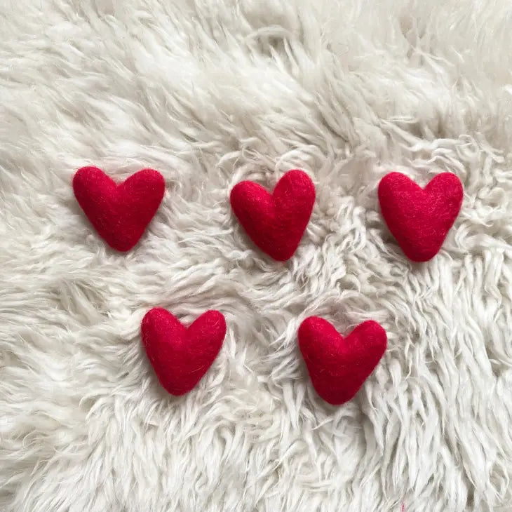 Felt Red Hearts