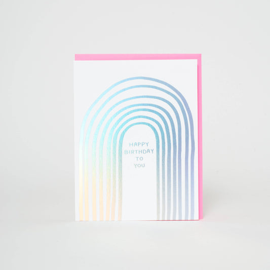 Rainbow Birthday to You Letterpress Greeting Card by Ashkahn