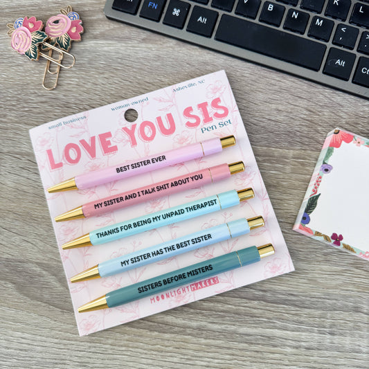 Love You Sis - Pen Set - Sister Gift, Birthday