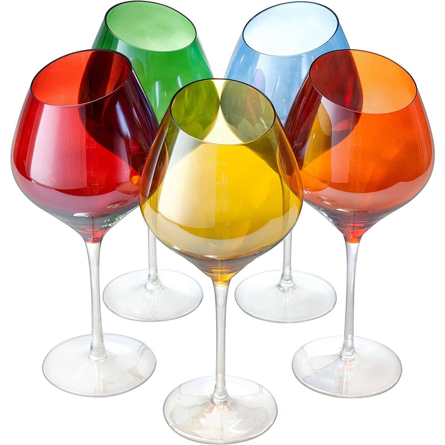 Slant Rim 20oz Colored Wine Glasses Assorted Colour