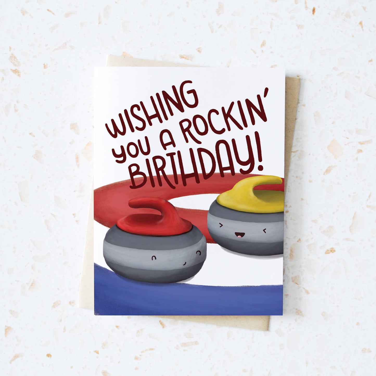 Curling Birthday Greeting Card