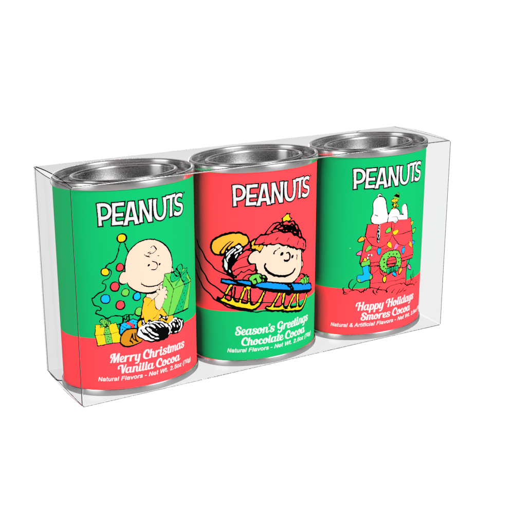 Peanuts Christmas Cocoa Gift 2.5oz Oval Tin Assorted