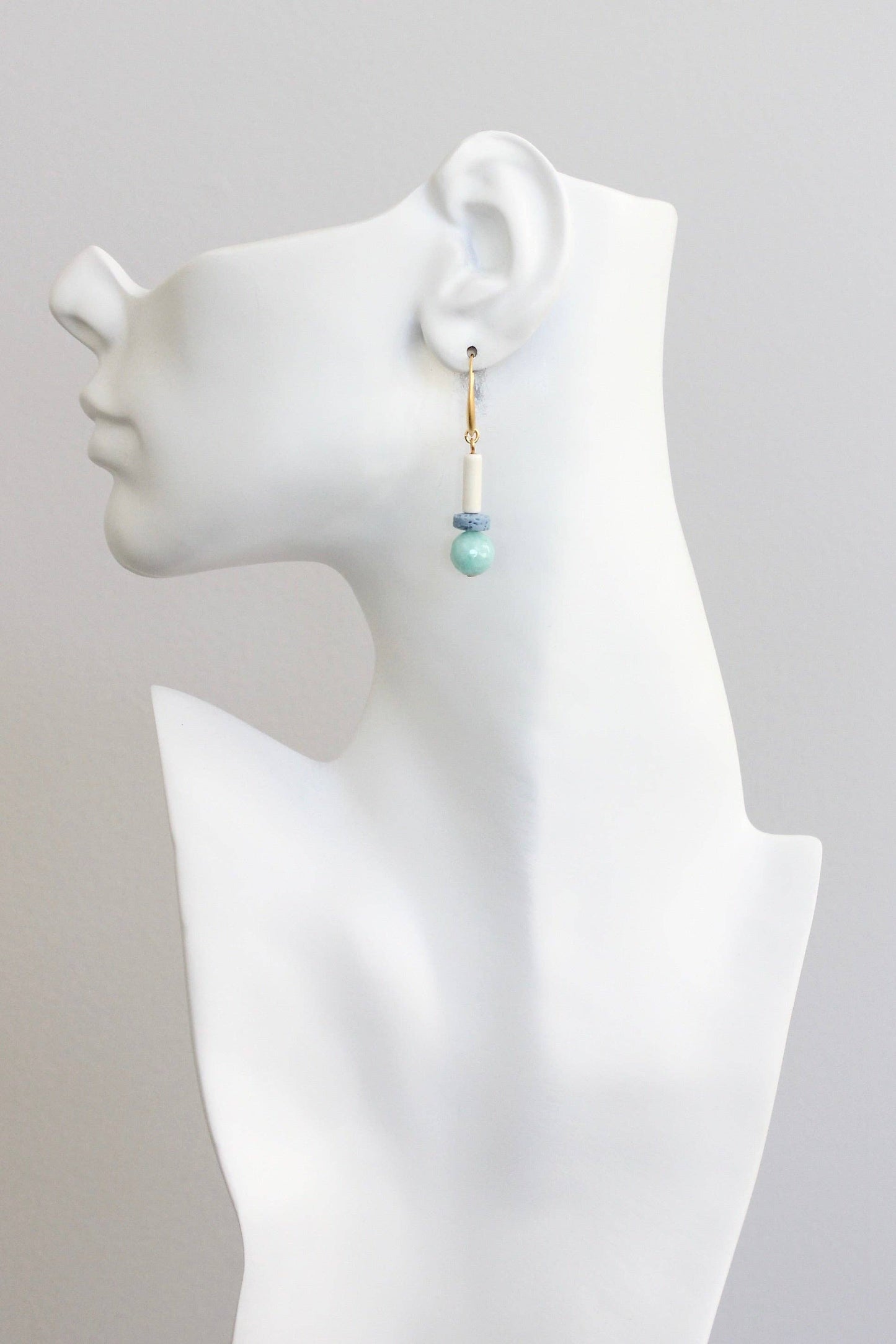 KYLE17 amazonite and lava bead earrings
