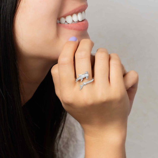 Sterling Silver Adjustable Hammerhead Shark Ring