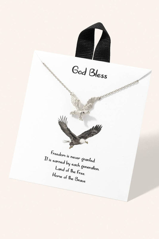 Gold Dipped Bald Eagle Pendant Necklace