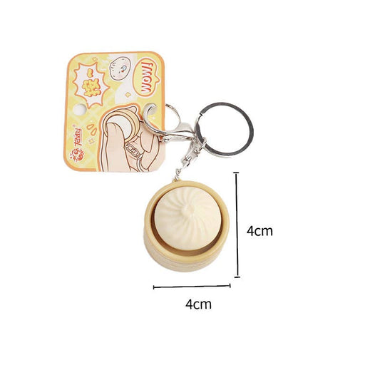 Cute Mini DUMPLINGS Press Button Keychain Bag Charm clicker