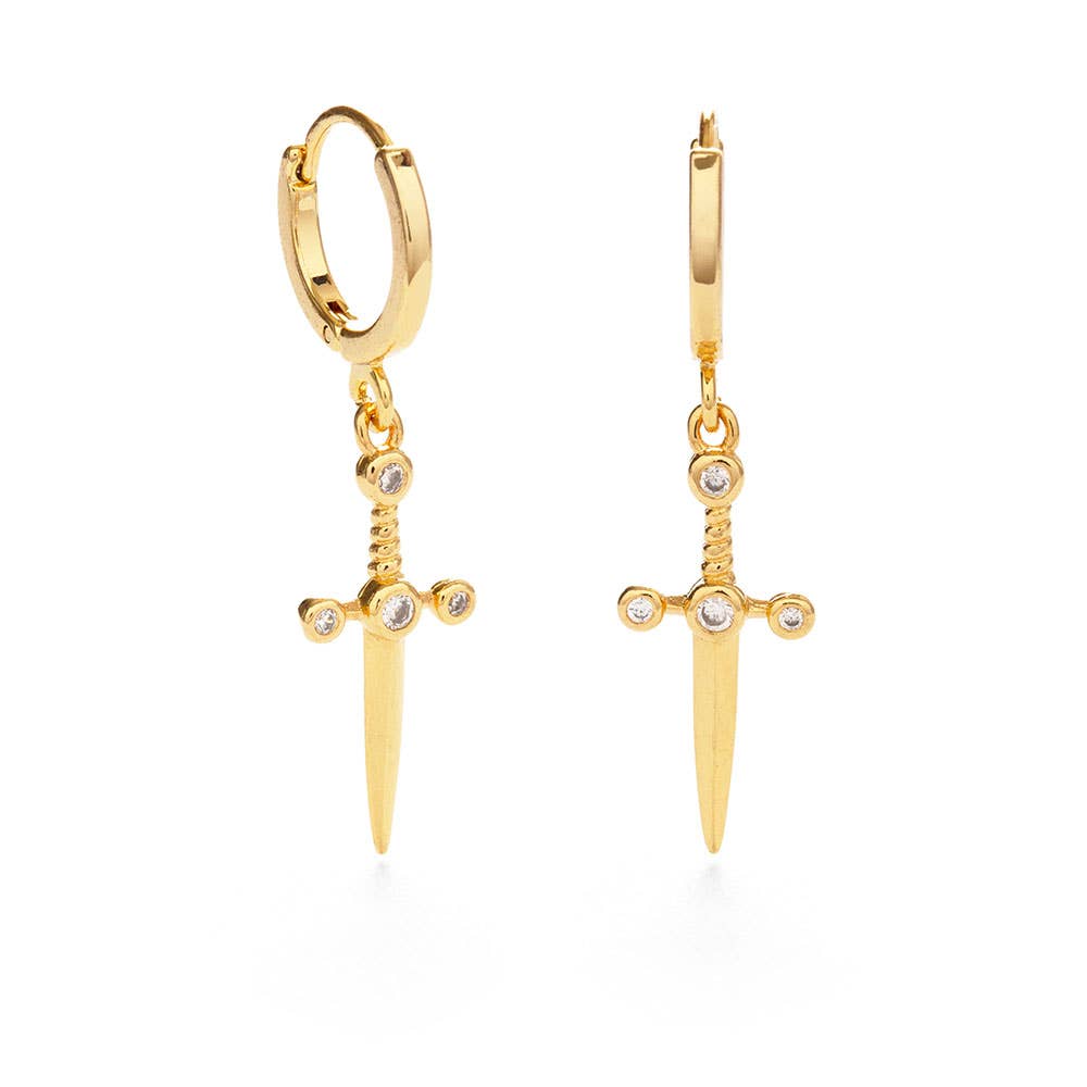 Dagger Huggie Hoops
