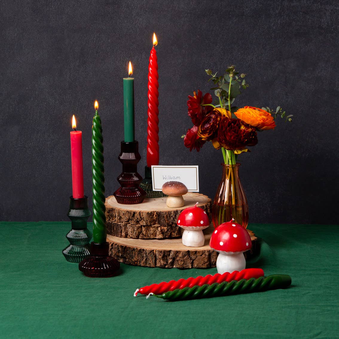 Red Toadstool Mushroom Candle | Small | Christmas |