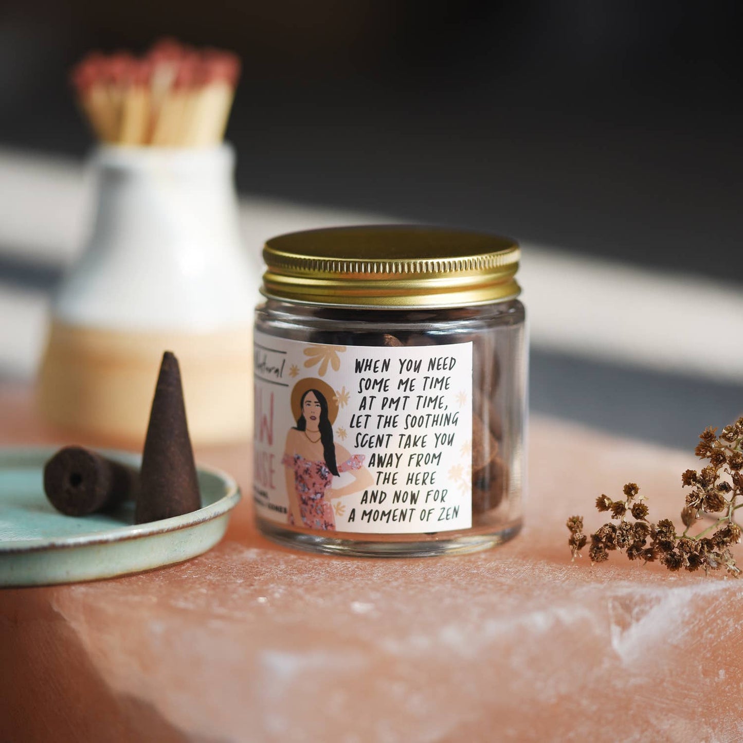 Flow Incense Jar of Incense Cones - plant based, vegan