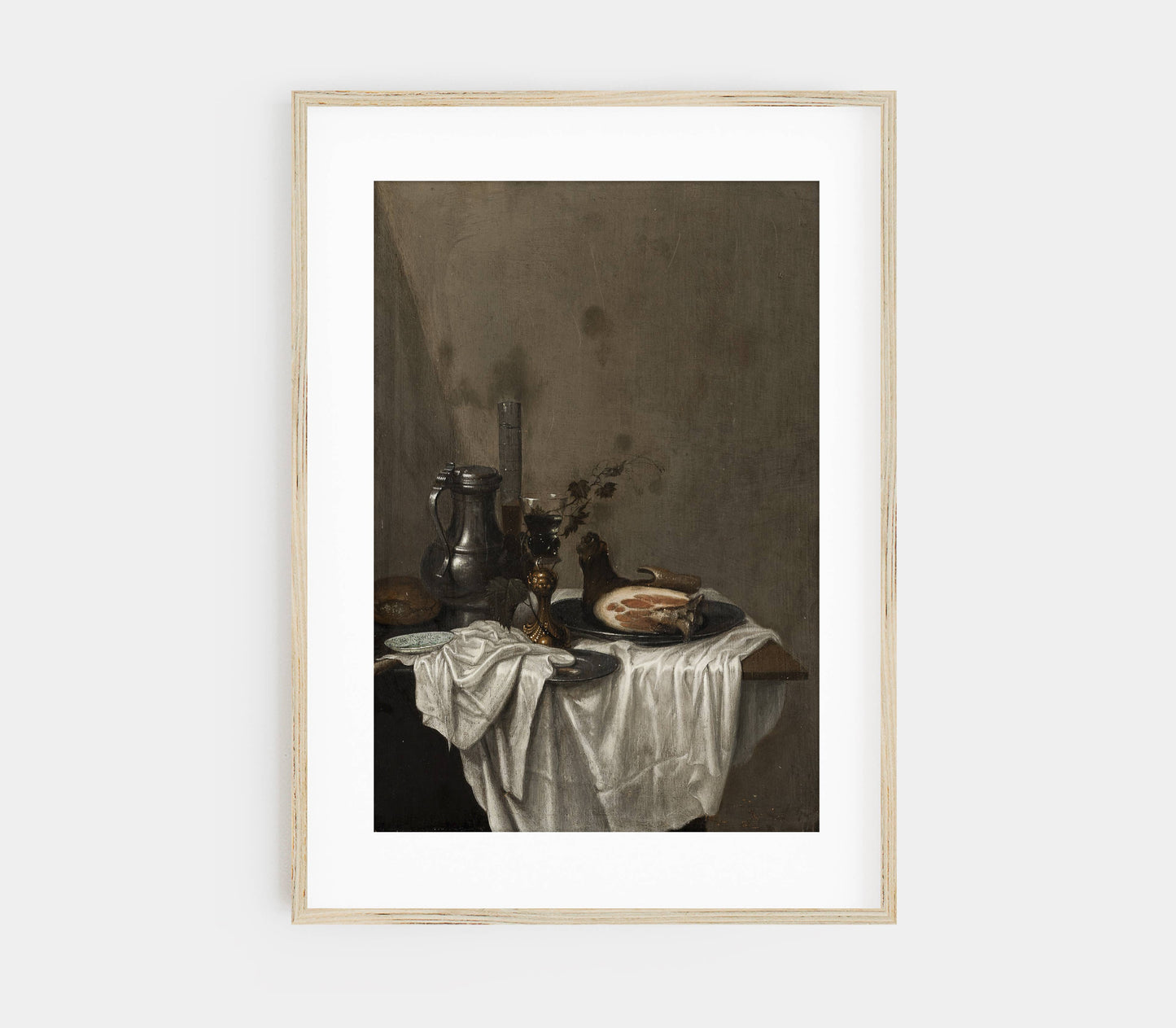 Vintage Still Life Painting | Muted Kitchen Table Print S210